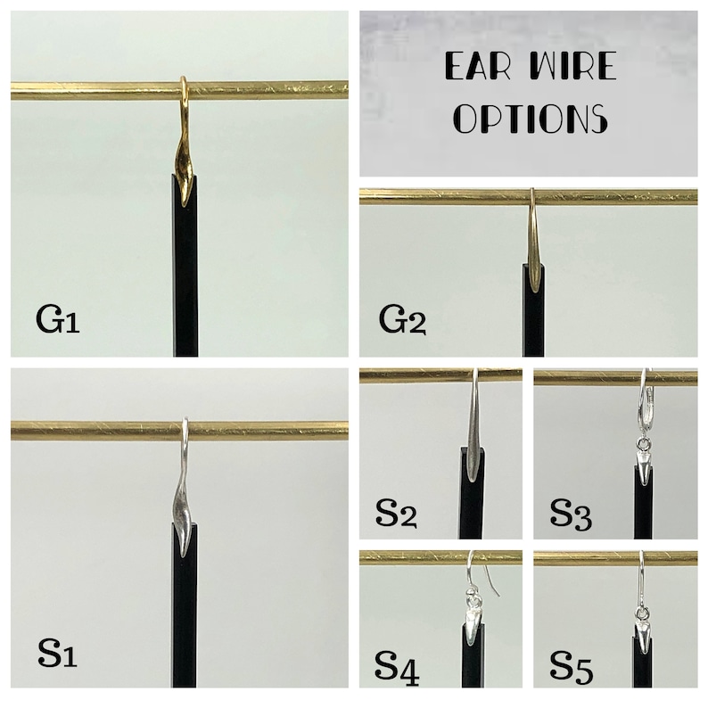 Black Obsidian Crescent Earrings ** 7 Stylish Ear Wire Choices