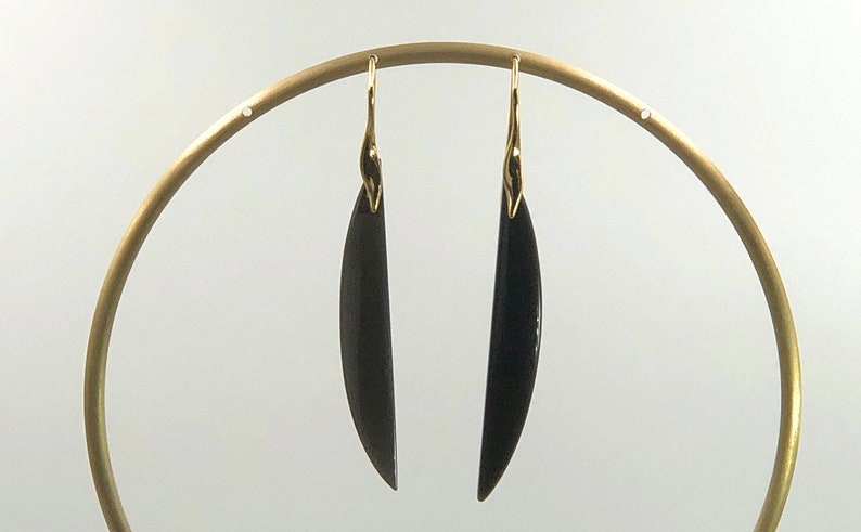 Black Obsidian Crescent Earrings ** 7 Stylish Ear Wire Choices