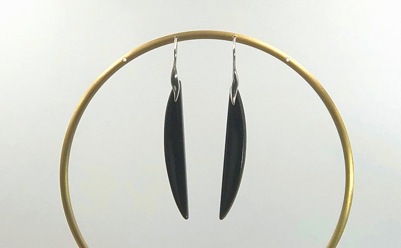 Black Obsidian Crescent Earrings ** 7 Stylish Ear Wire Choices