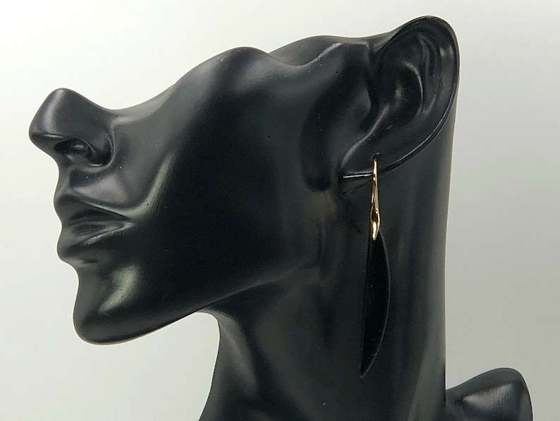 Black Obsidian Crescent Earrings ** 7 Stylish Ear Wire Choices