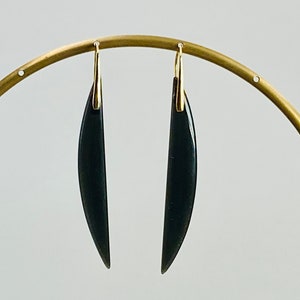 Black Obsidian Crescent Earrings ** Choose Your Earwires **