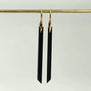 Obsidian Sleek Bar Earrings ** Choose Your Earwires **