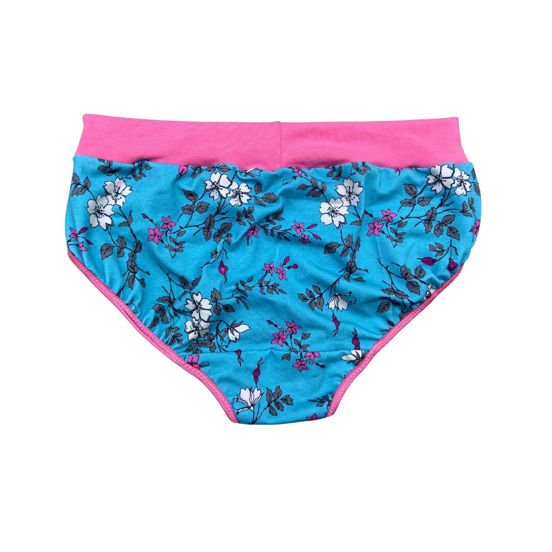 Blue Floral Cotton Knickers Colourful Handmade Comfy High Etsy