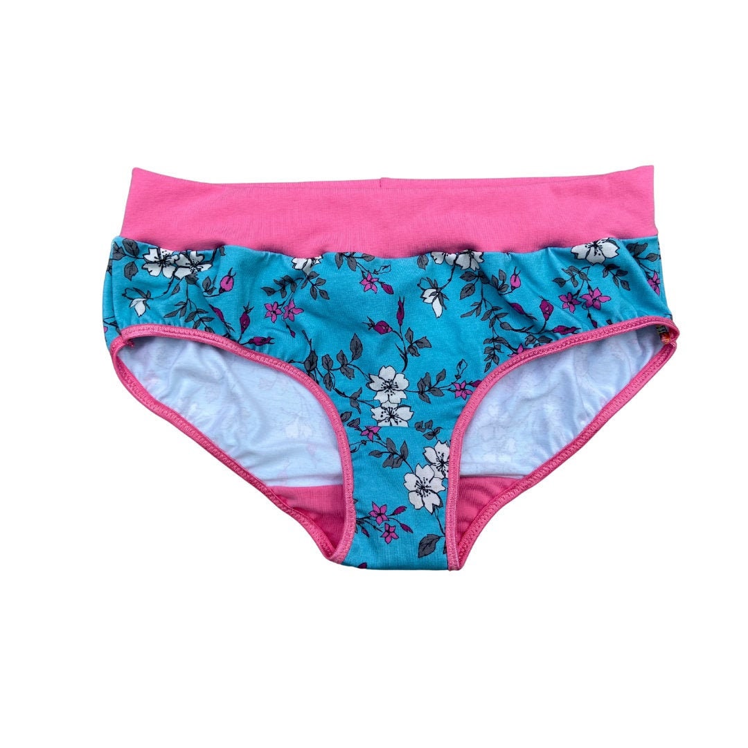 Blue Floral Cotton Knickers Colourful Handmade Comfy High Etsy