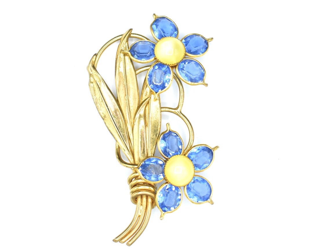 GFM Broche Florale Scintillante à Strass Cristal - Petit Modèle Métal, Pour Anniversaire, Saint-Valentin, Fête Des Mères