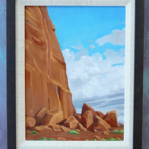 Red Rocks, Blue Sky 11.5 x14.5 shops original oil paintin