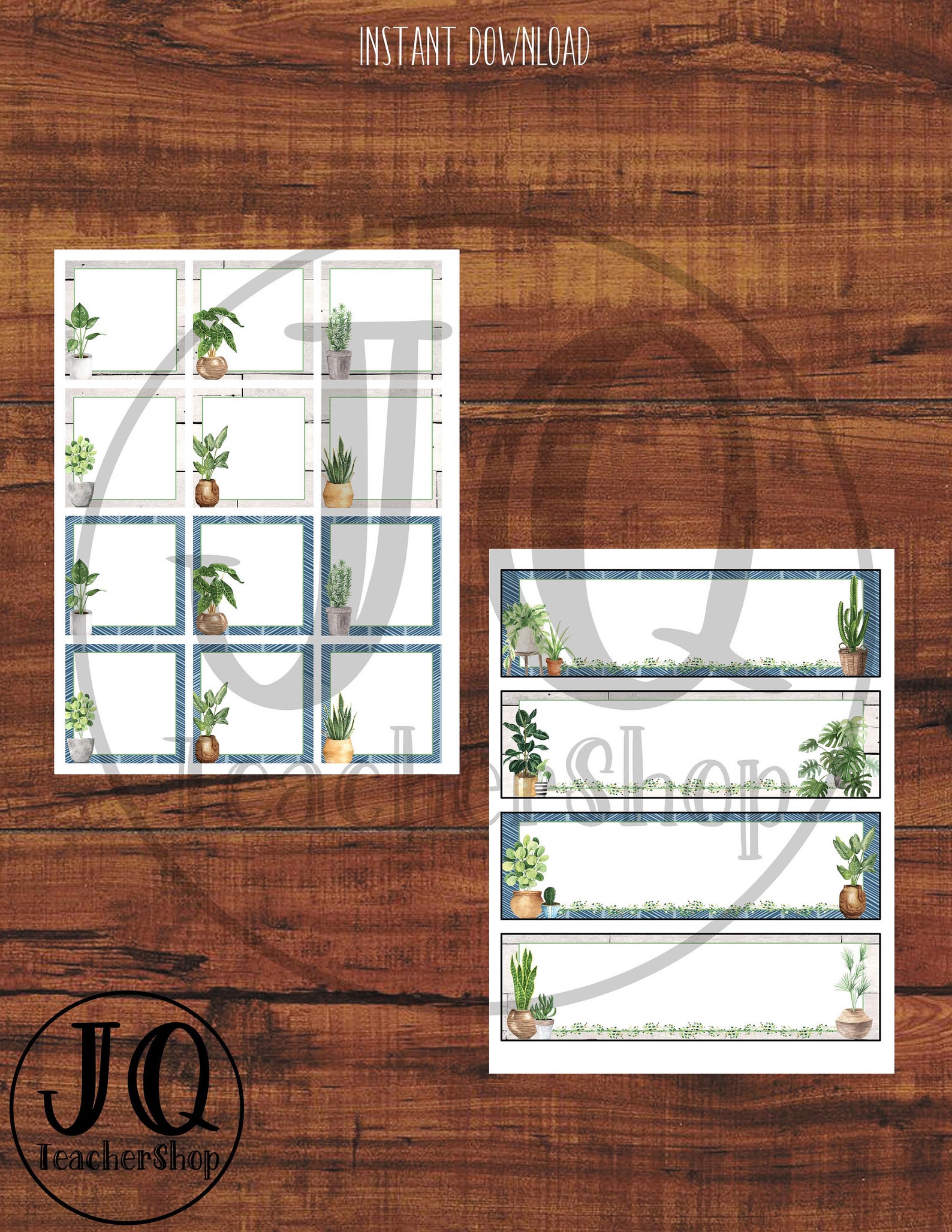 printable classroom labels 5 house plant theme classroom etsy