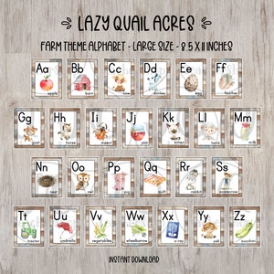 Farm Theme Alphabet Print: Classroom Decor (Digital Download)