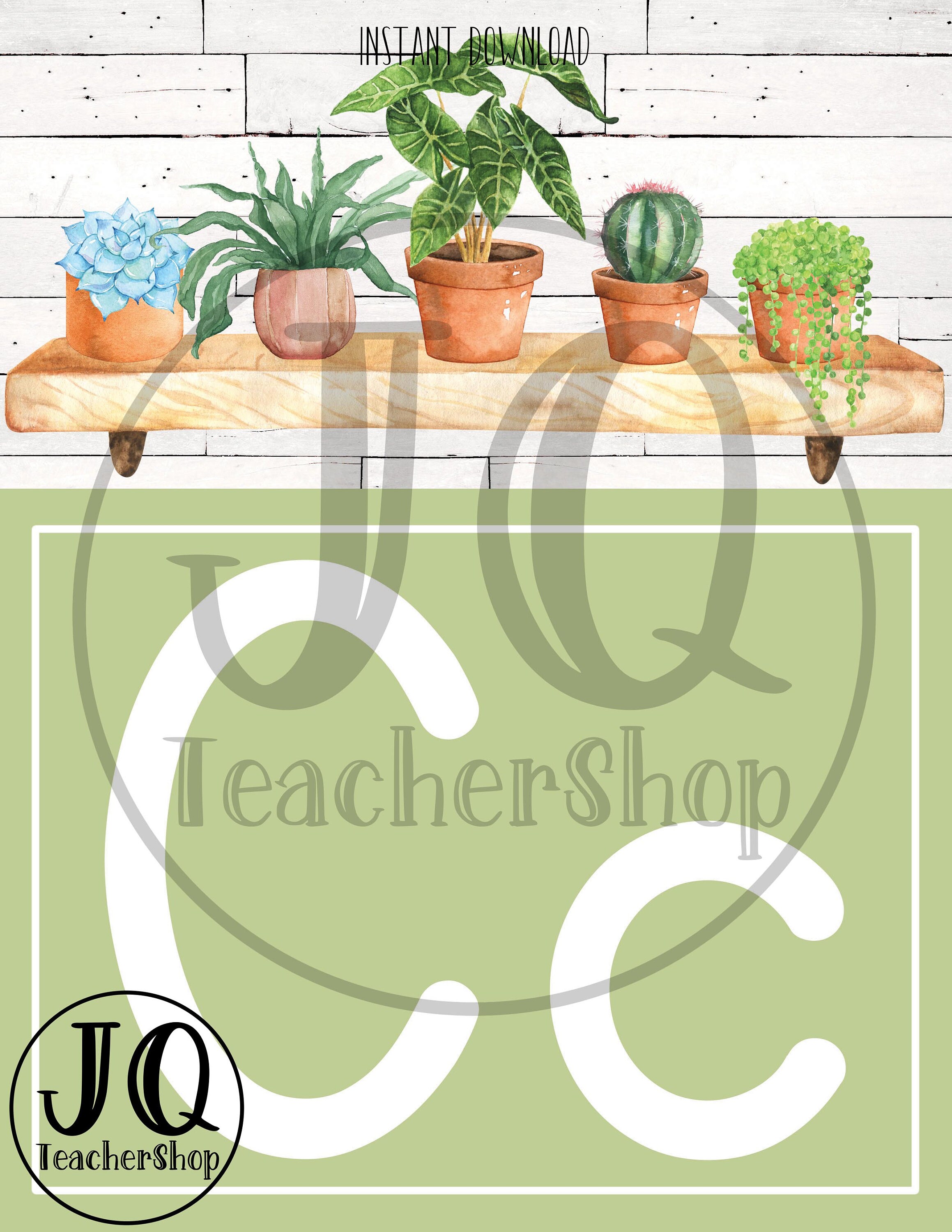 Printable Alphabet Wall Poster House Plant Theme Classroom | Etsy