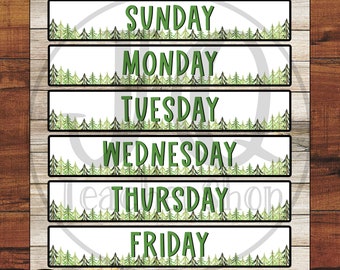 Woodland Classroom Poster: Days of the Week (18x24 inch Digital File)