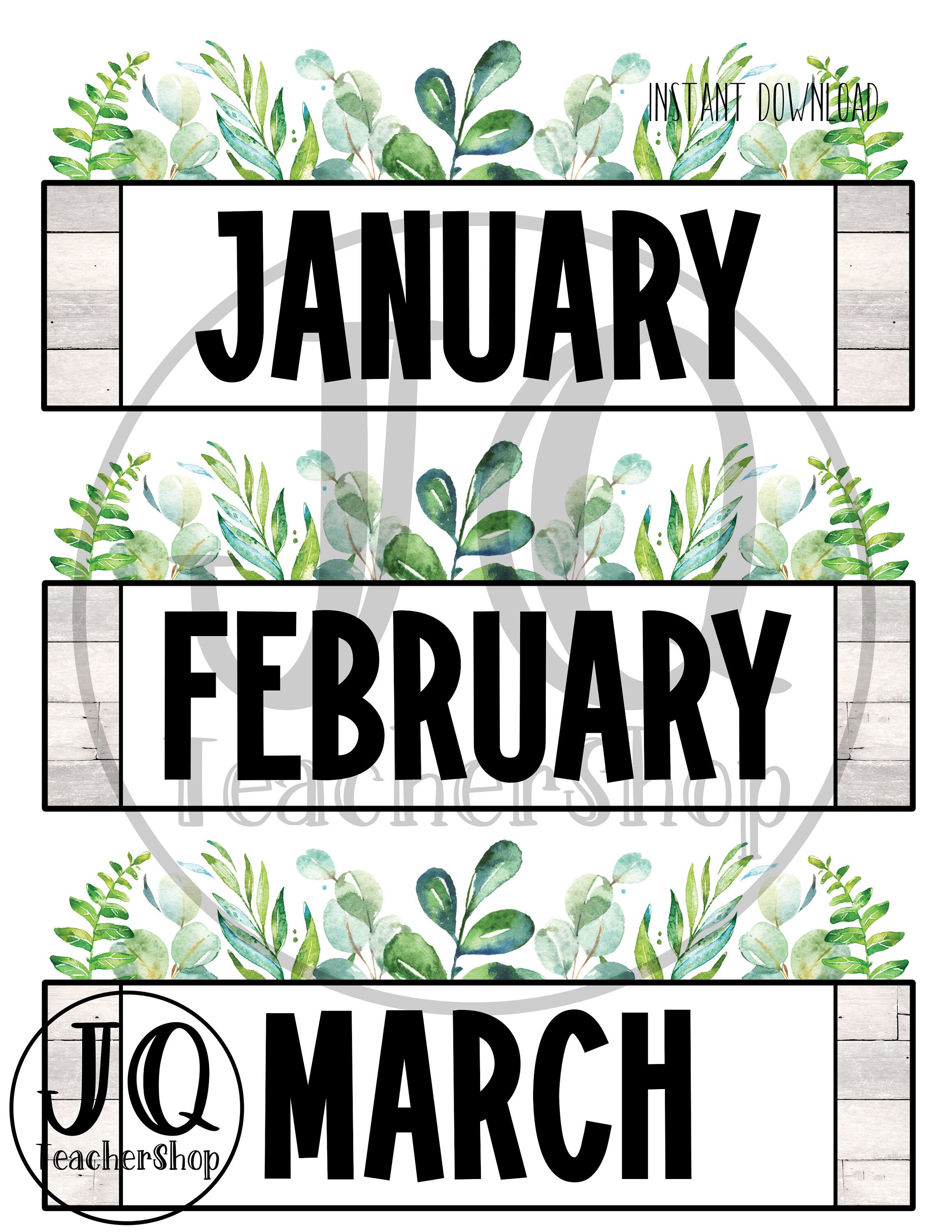 Printable Greenery Theme Birthday Display, Plant Theme Classroom ...