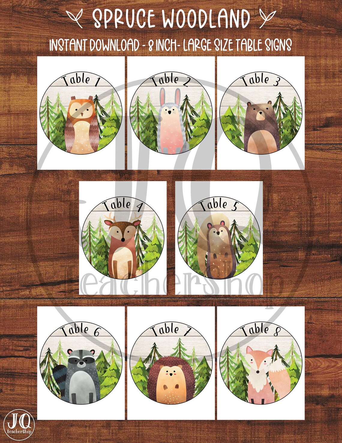 Printable Classroom Table Signs Group Table Signs Woodland Etsy