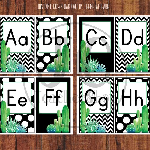 Organizing Tags Printable Cactus Tags Classroom Tags Coat hook Tags Teacher tools
