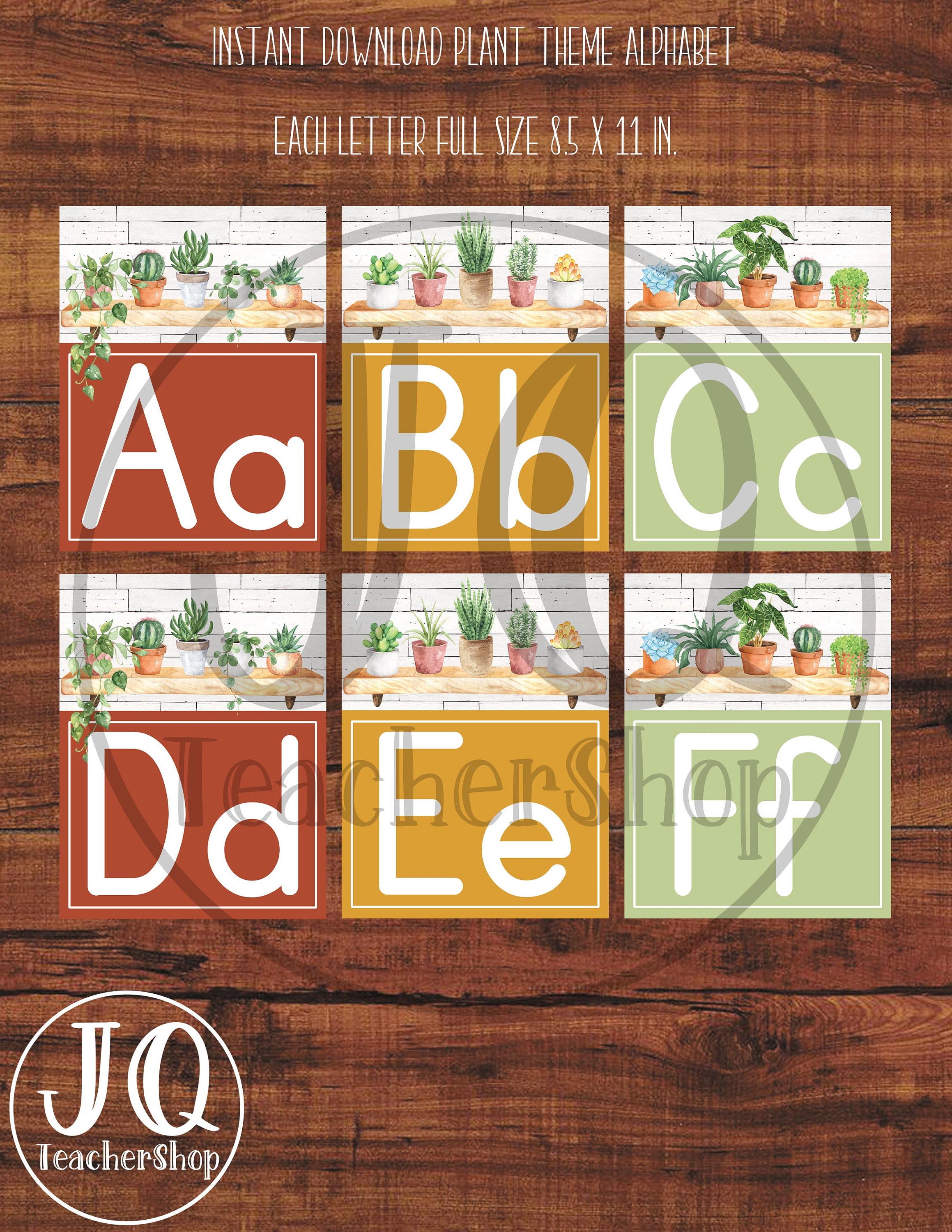 Printable Alphabet Wall Poster House Plant Theme Classroom | Etsy