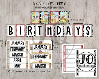 Farm Birthday Display Printable: Classroom Decor (Instant Download)
