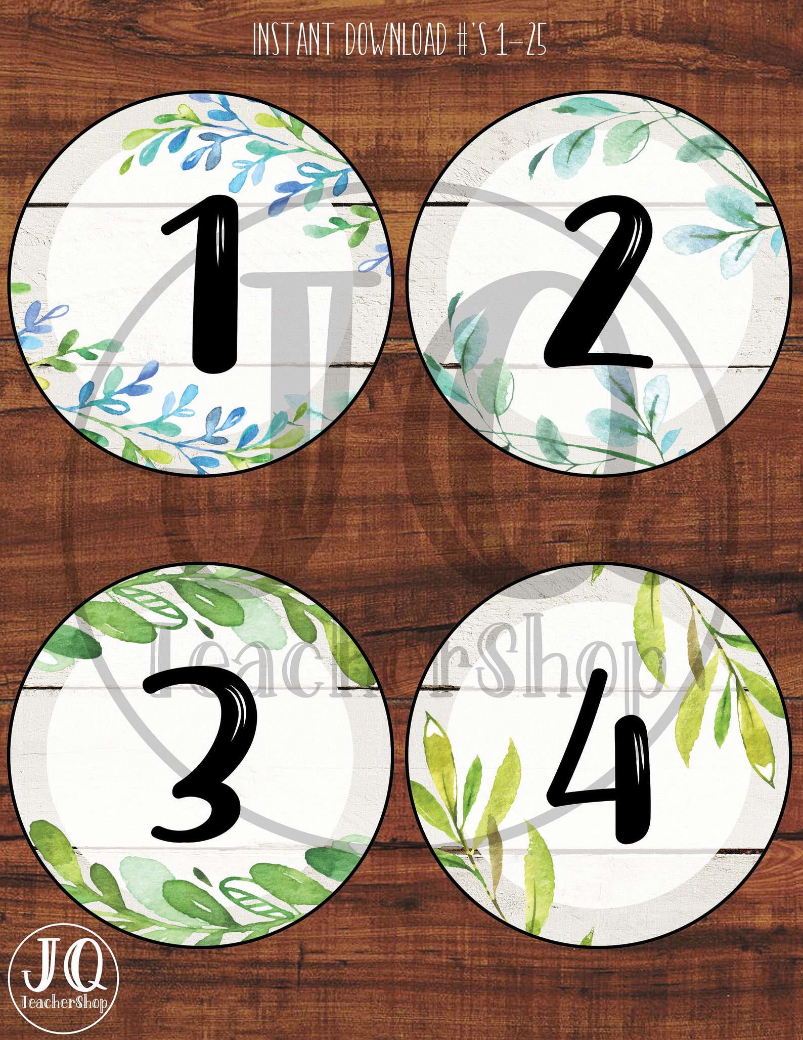 printable table numbers farmhouse classroom decor