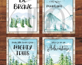 Woodland Camping Motivational Posters, Growth Mindset Classroom Decor (Instant Download)