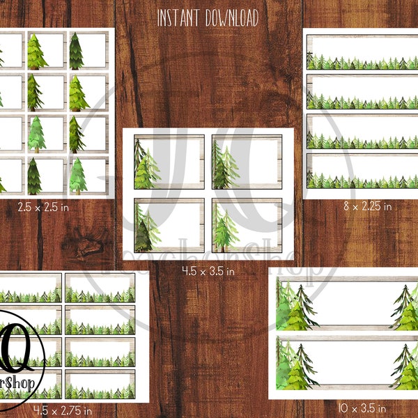 Printable Classroom Labels, Woodland Theme Classroom, Desk Name Plates, Blank Classroom Labels, Instant Download