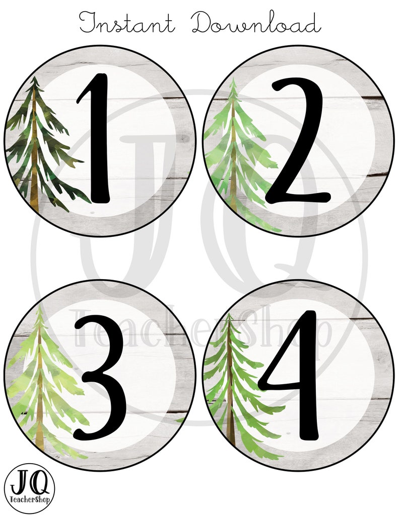 printable table numbers woodland classroom decor classroom