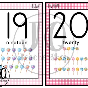 Printable, Candy Theme Number Posters, Classroom Decor, Sweet Shop ...