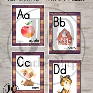 Printable, Farm Theme Alphabet, Classroom Decor, Farm Theme Classroom Decor, Farm Classroom Decor, Full Page, Instant Download Only