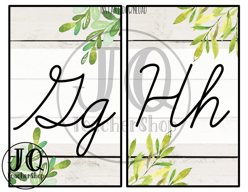 Printable Cursive Alphabet Wall Poster Classroom Decor Etsy