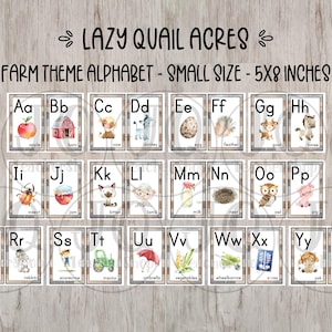 Printable, Farm Theme Alphabet Wall posters, Classroom Decor, Farm Theme Classroom Decor, Homeschool Decor, Farm Classroom Decor