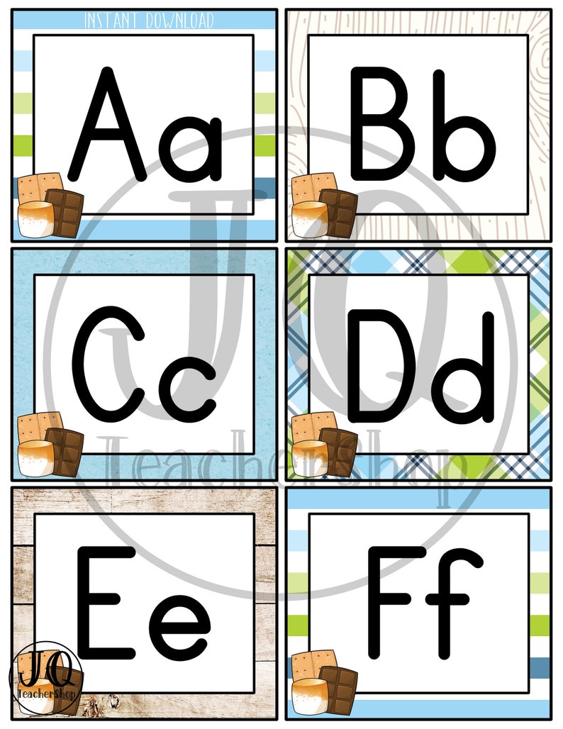 Instant Download, Alphabet Word Wall, Classroom Decor, Camp Theme