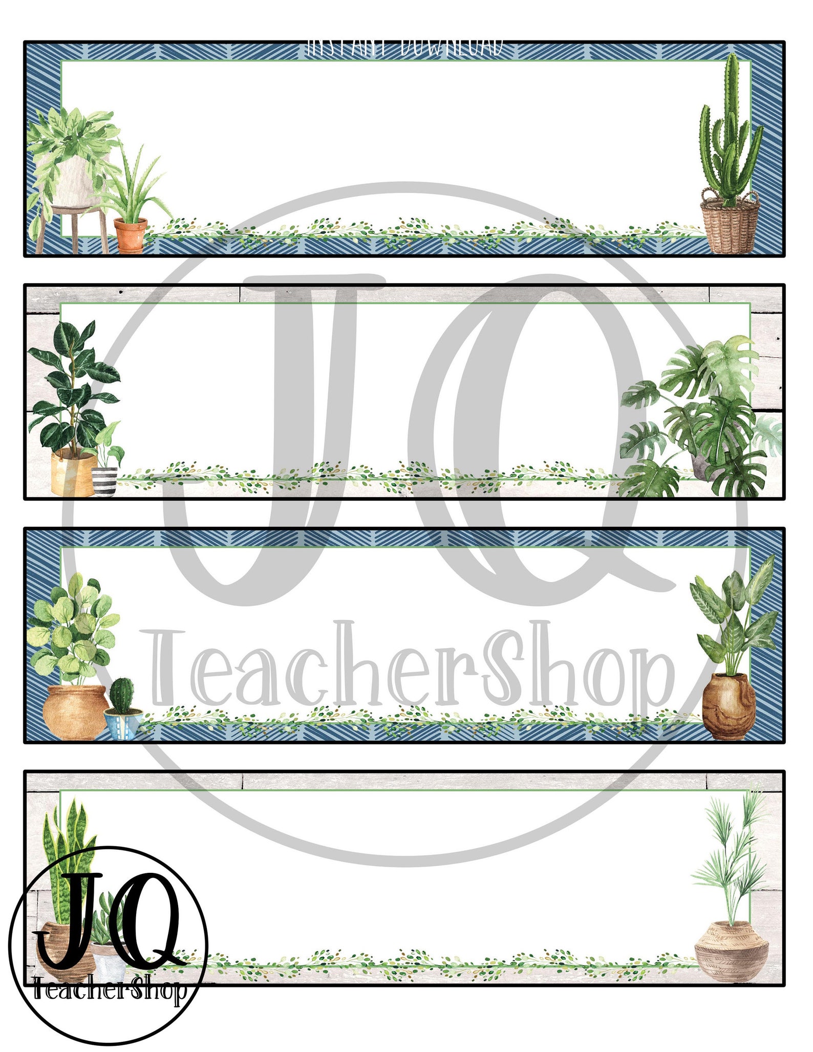 printable classroom labels 5 house plant theme classroom
