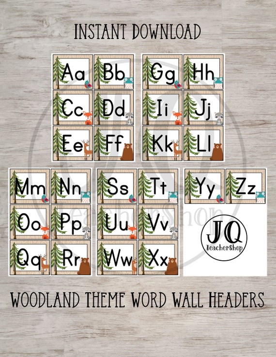 Woodland Alphabet Wall Letter Decal DB438 – Designed Beginnings