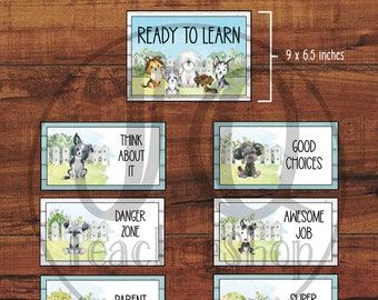Puppy Theme Behavior Chart: Classroom Decoration (Instant Download)