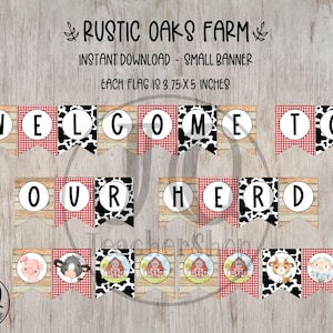 Printable Welcome to Our Herd Banner, Farm Theme, Farm Classroom Decorations, Small Welcome Banner, Classroom Door, Bulletin Board Decor
