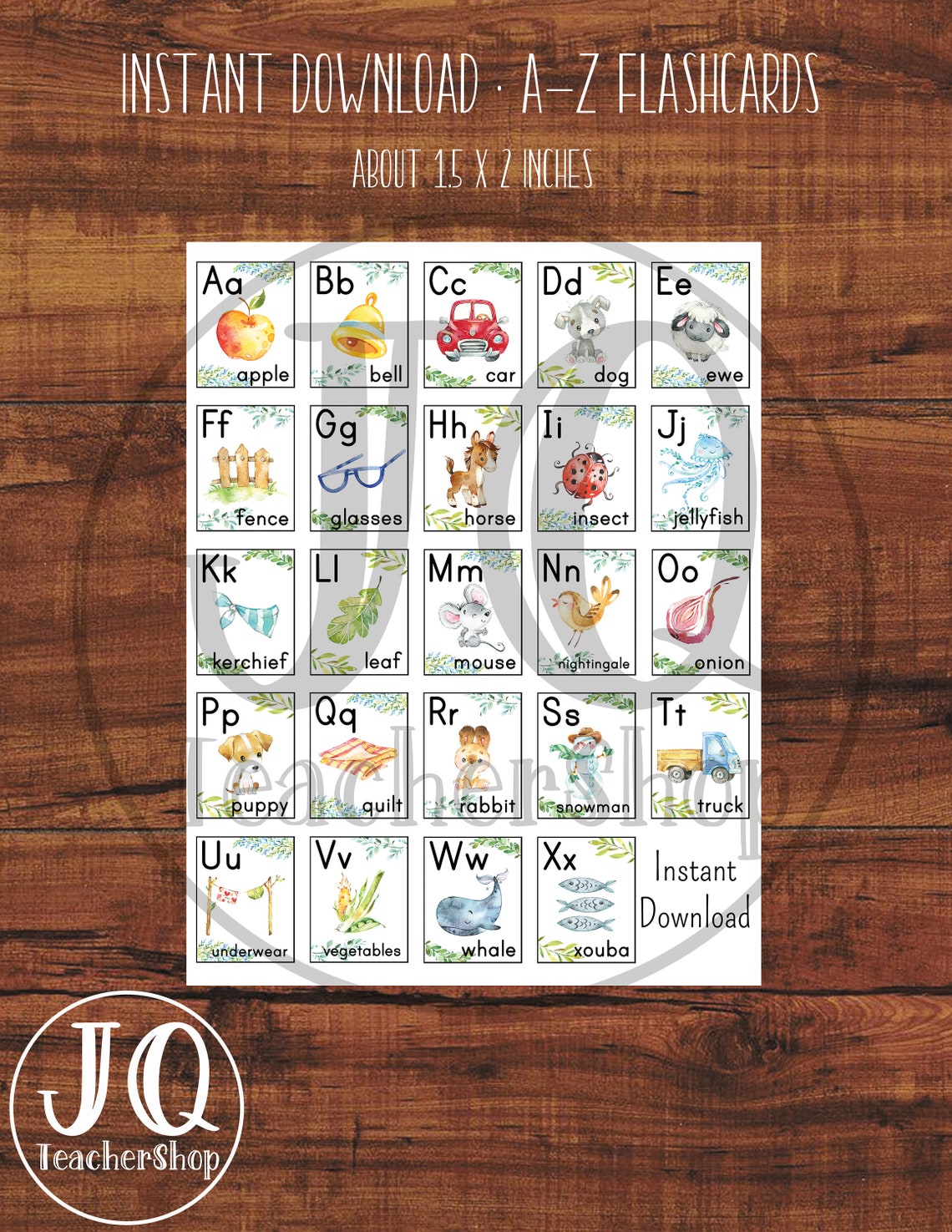 Printable Small Alphabet Flash Cards Classroom Decor | Etsy