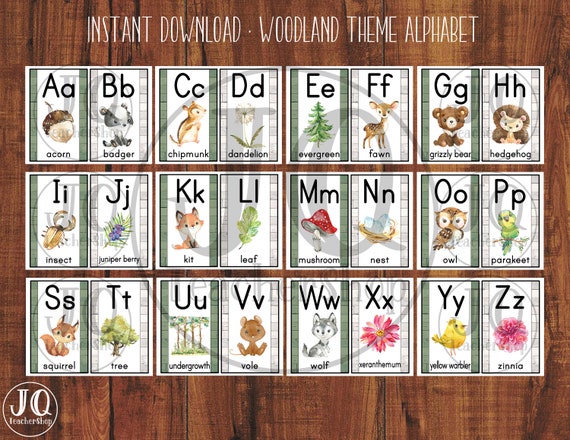 Woodland Alphabet Cards Woodland Alphabet Cards