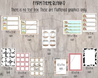 Printable Farm Theme Blank Labels: DIY Graphics (Digital Download)