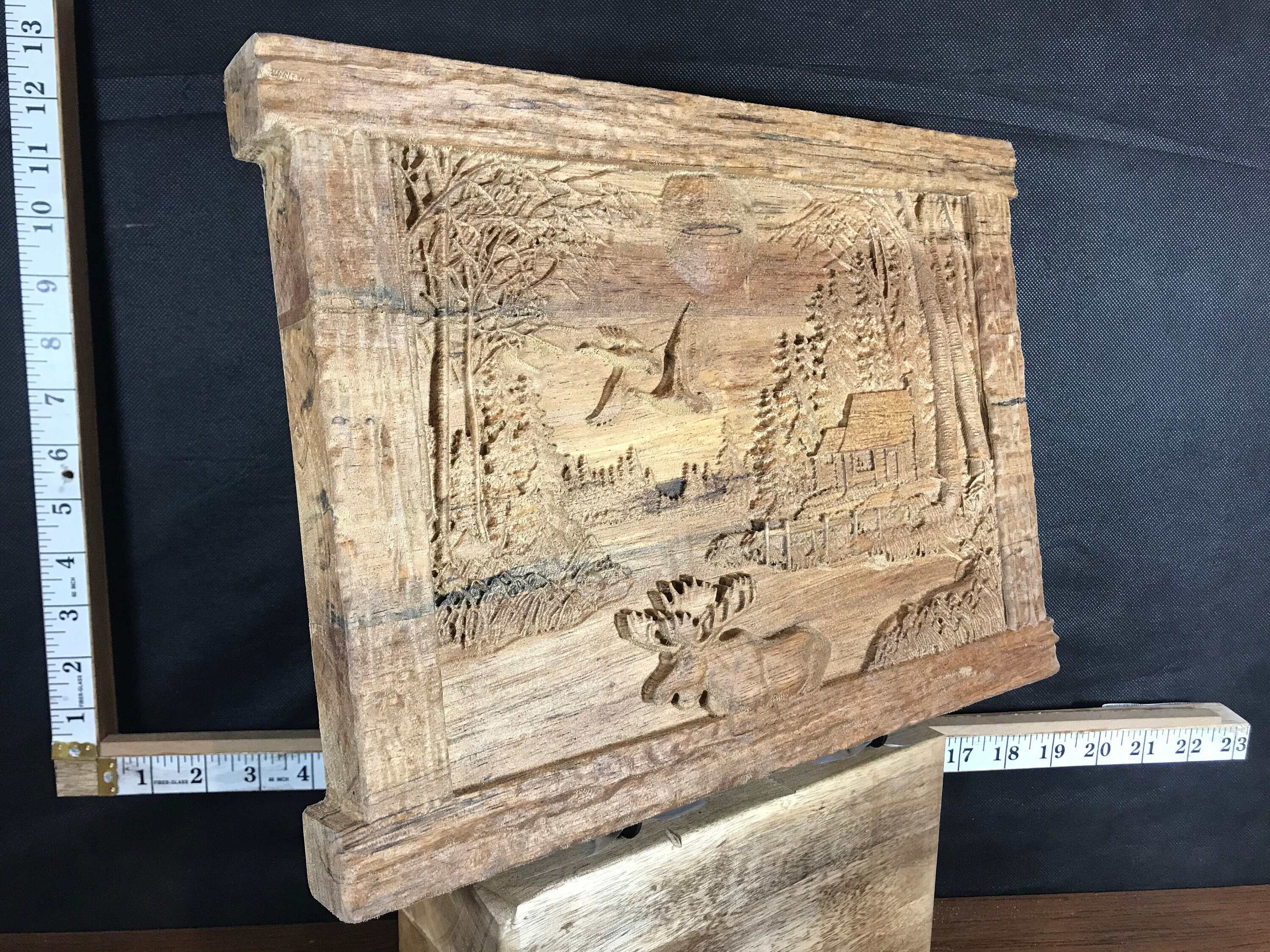 CNC al aire libre cabina madera tallada arte de la pared | Etsy