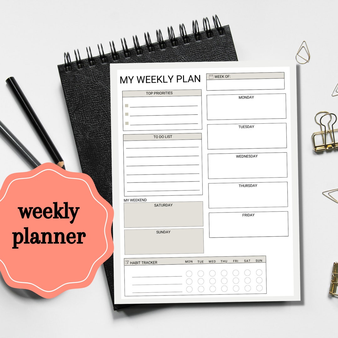 Generic weekly schedule weekly planner printable week at a glance