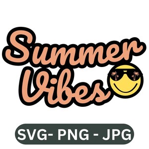 SVG de Vibras de Verano: Diseño Retro de Gafas de Sol y Palmeras (Descarga Digital)