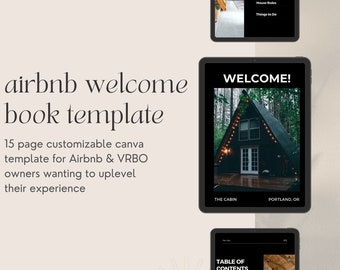 Airbnb Welcome Book Canva Template, Airbnb Magazine Template, Airbnb Host Canva Template, VRBO Guest Welcome Book Tempalte