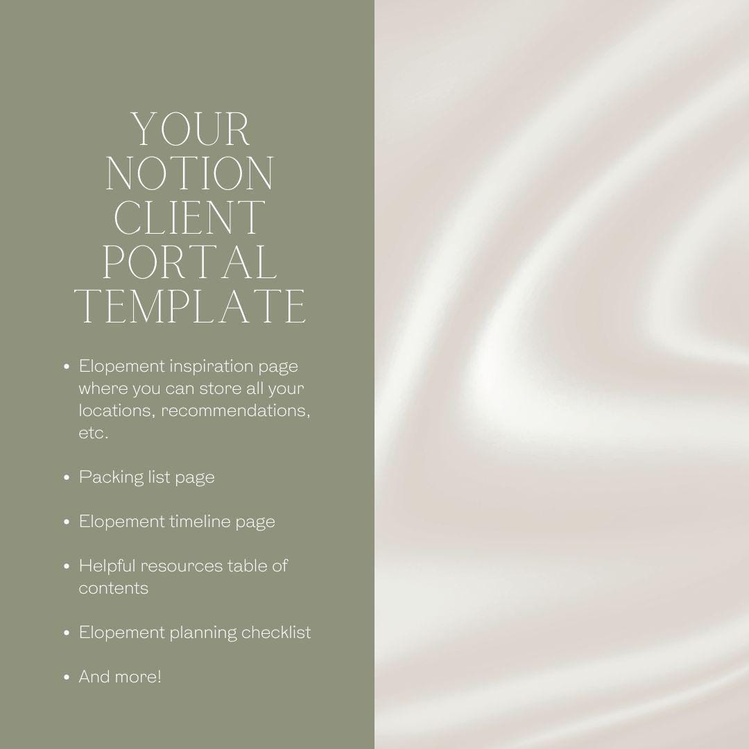 Notion Template // Client Portal for Photographers - Etsy