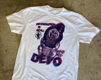 Camiseta DEVO “3D” / Serigrafiada a mano / Punk / New Wave