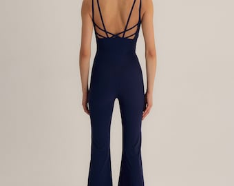 Wide Leg Jumpsuit: ECONYL Backless Dance Unitard