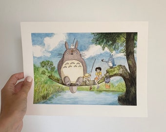 Totoro Watercolor Etsy Totoro Watercolor Etsy
