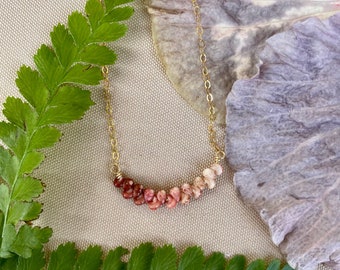 Ombré Kahelelani Curved Necklace | Minimalist Niihau Shell Jewelry by Kuahiwi Designs