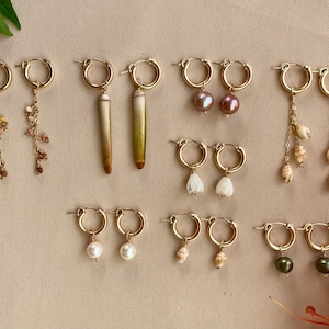 1 Pair Interchangable Charms for Snap Hoops | Custom Earrings, Pearls, Momi, Ombre Kahelelani, Laiki, Sea Urchins, Pikake by Kuahiwi designs