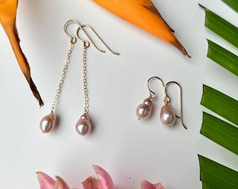 Edison Pearl Dangle Earrings | 14K Gold Filled, Kuahiwi Designs