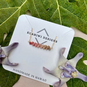 Ombré Niihau Kahelelani Necklace | Minimalist Niihau Shell Jewelry | Rare Sea Shell Jewelry from Hawaii | Surfer Gift Idea for Hawaiians