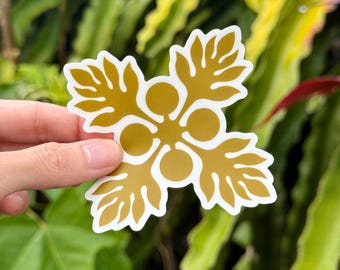 Ulu Quilt Sticker | Bread Fruit Pepili | Traditional Hawaiian Quilt | Hawaii Idea | Native Plant Stationery | Polynesian Graduation Gift