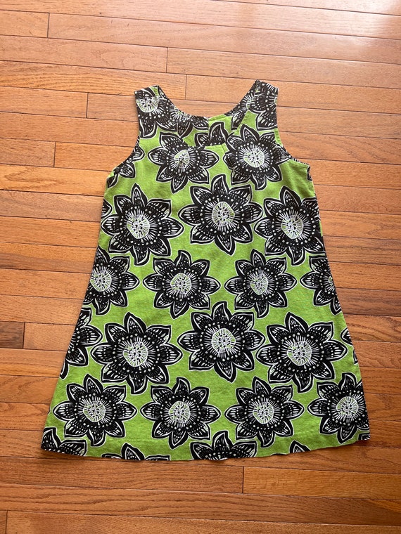 Green vintage homemade sundress miniskirt A line - image 1