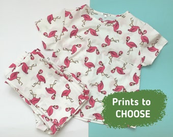 Conjuntos de pijamas de mujer IMPRESIONES A ELEGIR Pijama con pantalón Pijamas de niña con flamenco Pijamas lindos Pijamas de algodón Pijamas para niña Envío gratis